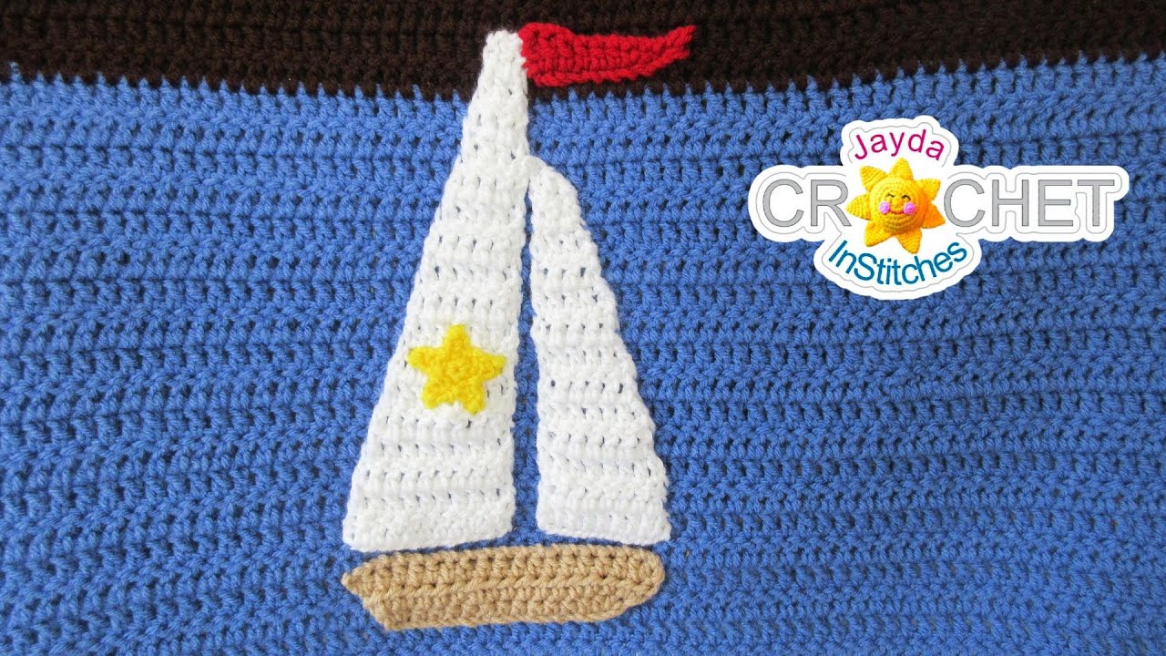 Crochet Sailboat Applique - Folk Art Calendar Blanket 2019 - September