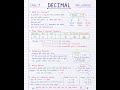 ✨ Learning decimals made easy 📘➗Beautiful handwritten Class 4 notes on “Decimal