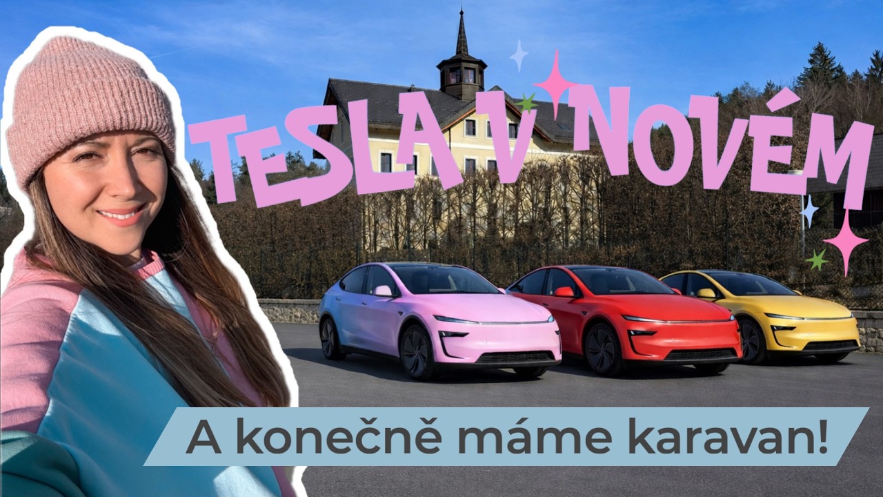 #45 Přelepili jsme Teslu na RŮŽOVO?! 😳 A zapřáhli za ní karavan! #tesla #caravaning #ev #juniper