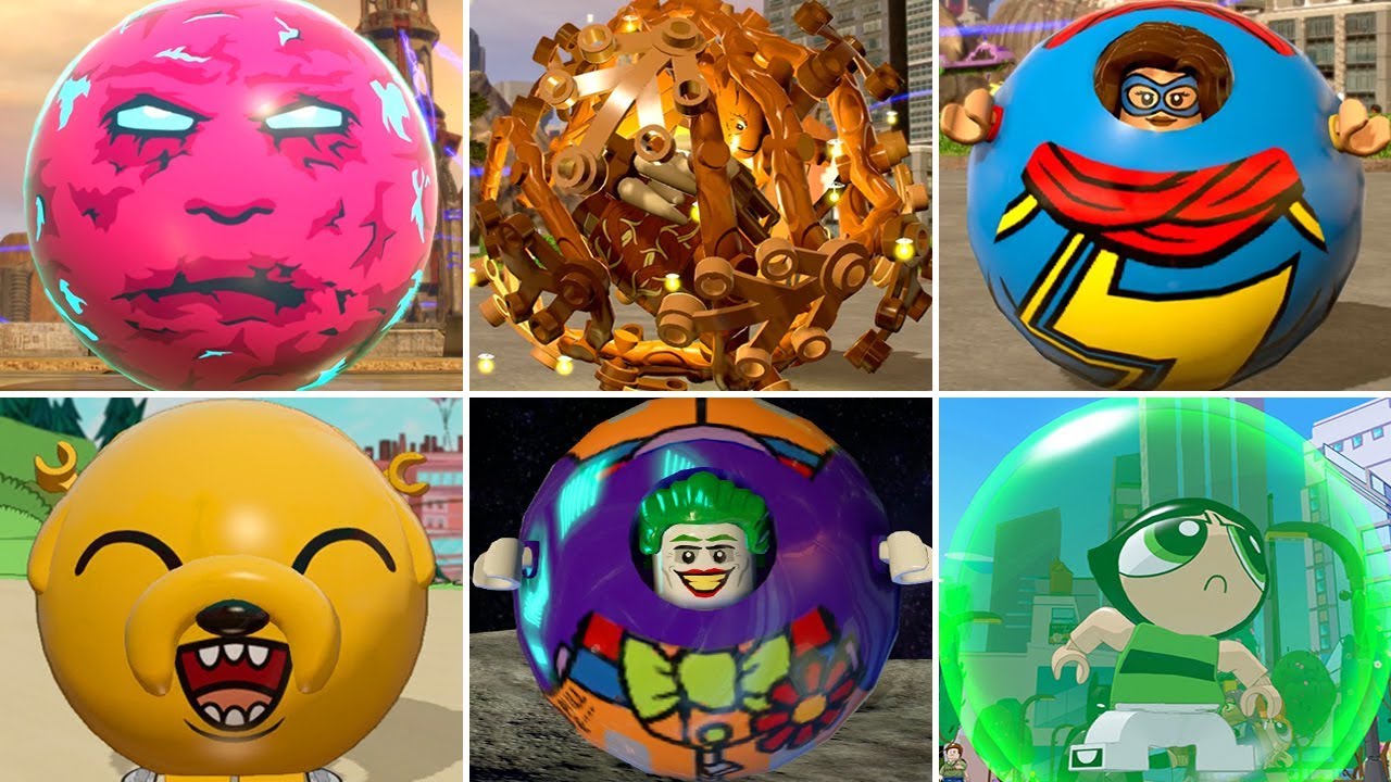 All Characters w/ Sphere Transformation Animation in LEGO Videogames (DLC Included)