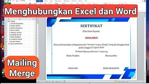Menghubungkan Excel dan Word dengan Mail Merge
