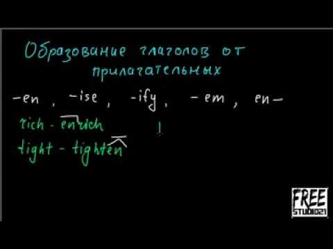 Образование глаголов от прилагательных и существительных