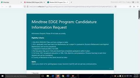 Mindtree EDGE Program Freshers Hiring 2021 | Software Trainee | B.Sc/BCA | Apply Below Link