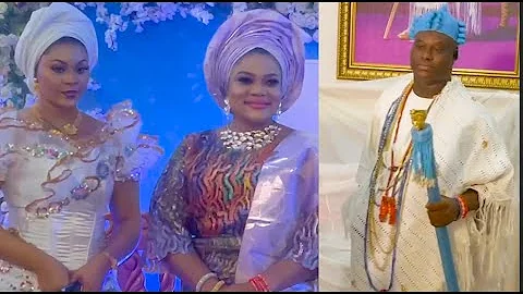 See Beautiful Dresses Ooni Of Ife's 1st Wife & 3rd Wife Rocked At Their Husband's Wedding Today