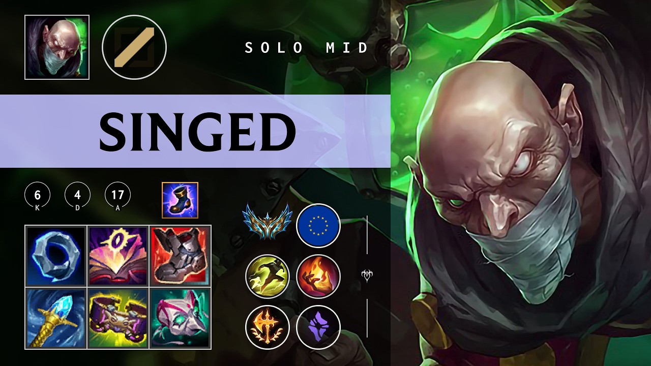 Singed Mid vs Riven - EUW Challenger Patch 26.04