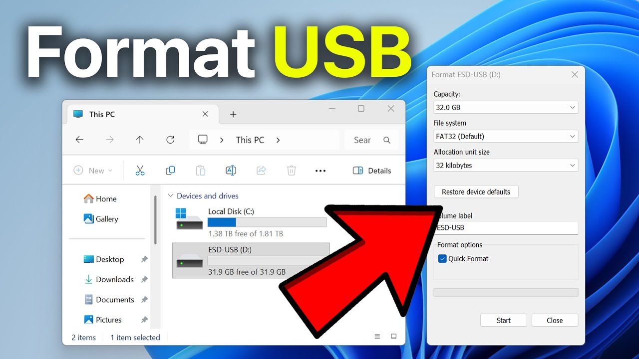 How To Format USB Drive on Windows (Step By Step) - YouTube