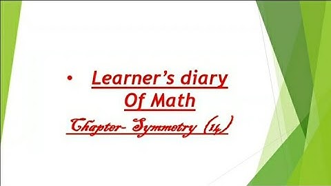 Class 7th chapter symmetry(14) math Learner