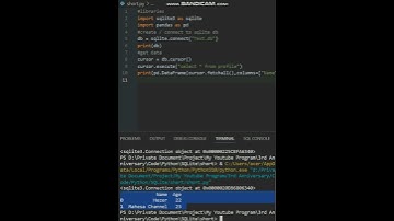 Learn Python : Connect To SQLITE Database. GET Data