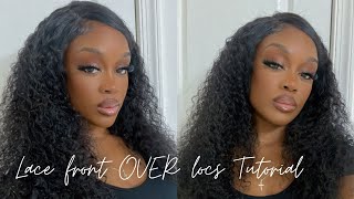 Lace Front Water Wave over Locs Tutorial Ft. ALIEXPRESS Wowear wig under $100