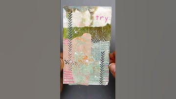 Mixed media on an index card using gelli plate collage papers. #shorts #mixedmedia