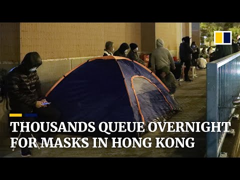 Coronavirus: desperate scenes as 10,000 queue for masks in Hong Kong