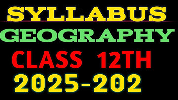 Geography latest syllabus of class 12th 2025-2026 | latest syllabus class 12th Geography|| jk bose