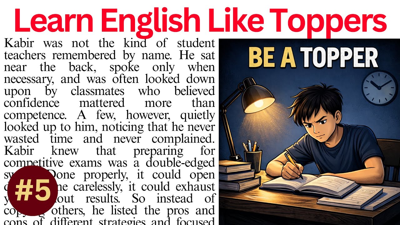 Learn English Like Toppers | English Idioms for Exams | Motivational | Reading Comprehension Passage
