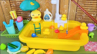Satisfying with Unboxing Cute Duckie Kitchen Sink Set, Refrigerator, Laundry Set Review | ASMR