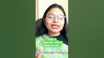 Class 12 typography and computer application, revision videos, chapter correspondence #typography