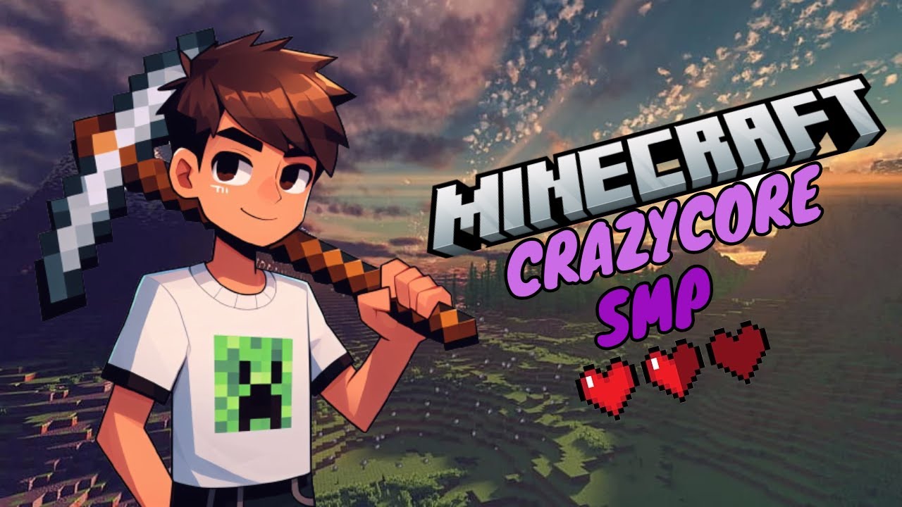 Crazycore Join our CrazyCore SMP 2.0😃 java + MCPE | Minecraft Survival #4 - Live ...