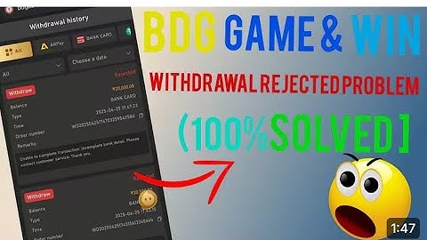 Bdg game withdrawal rejected problem solution | withdrawal rejected problem bdg game 