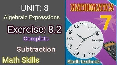 Class 7 Maths | Unit 8 Algebraic expressions | Exercise 8.2 | Subtraction | Sindh textbook jamshoro
