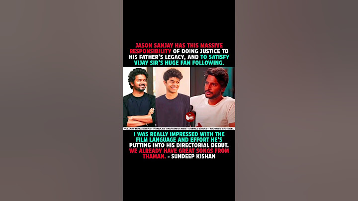 #JasonSanjay has to satisfy #Vijay Sir's  Following. - #SundeepKishan#Thalapathy Vijay #Thalapathy69