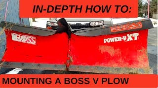 HOW TO MOUNT A SNOW PLOW ON  A TRUCK  Boss V SnowPlow Ford F250 6.0