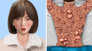 ASMR Remove Big Acne & Worm Infected Back | Deep Cleaning Animation screenshot 5