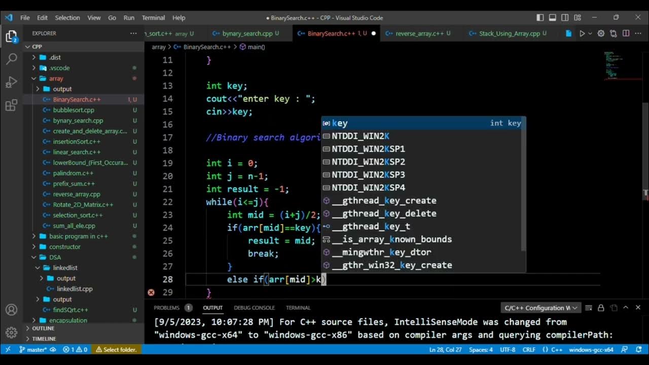 BINARY SEARCH algorithm in C++ 🔥🔥 #cpp 😎😎 #dsa 🔥 #important - YouTube