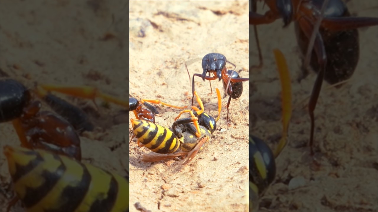 When a GIANT ANT Meets a Wasp… INSANE Outcome!