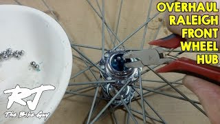 raleigh 3 speed bike front wheel hub overhaul