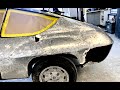 Lancia Fulvia Sport 1600 restoration Pt.6. Stripping the paint reveals shocking bodywork repairs
