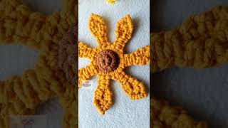 Easy Macrame Sunflower | #shorts #macrame #ytshorts #viral #macrameflower #flower #diy #sunflower