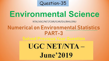 Part 4 Applied Statistics Numerical Environmental Science NTA UGC NET CSIR