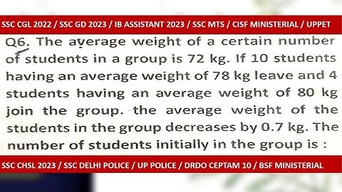 #115 Ques:- The average weight of a certain numbe.....See Full Question in description box. ||AMAD||