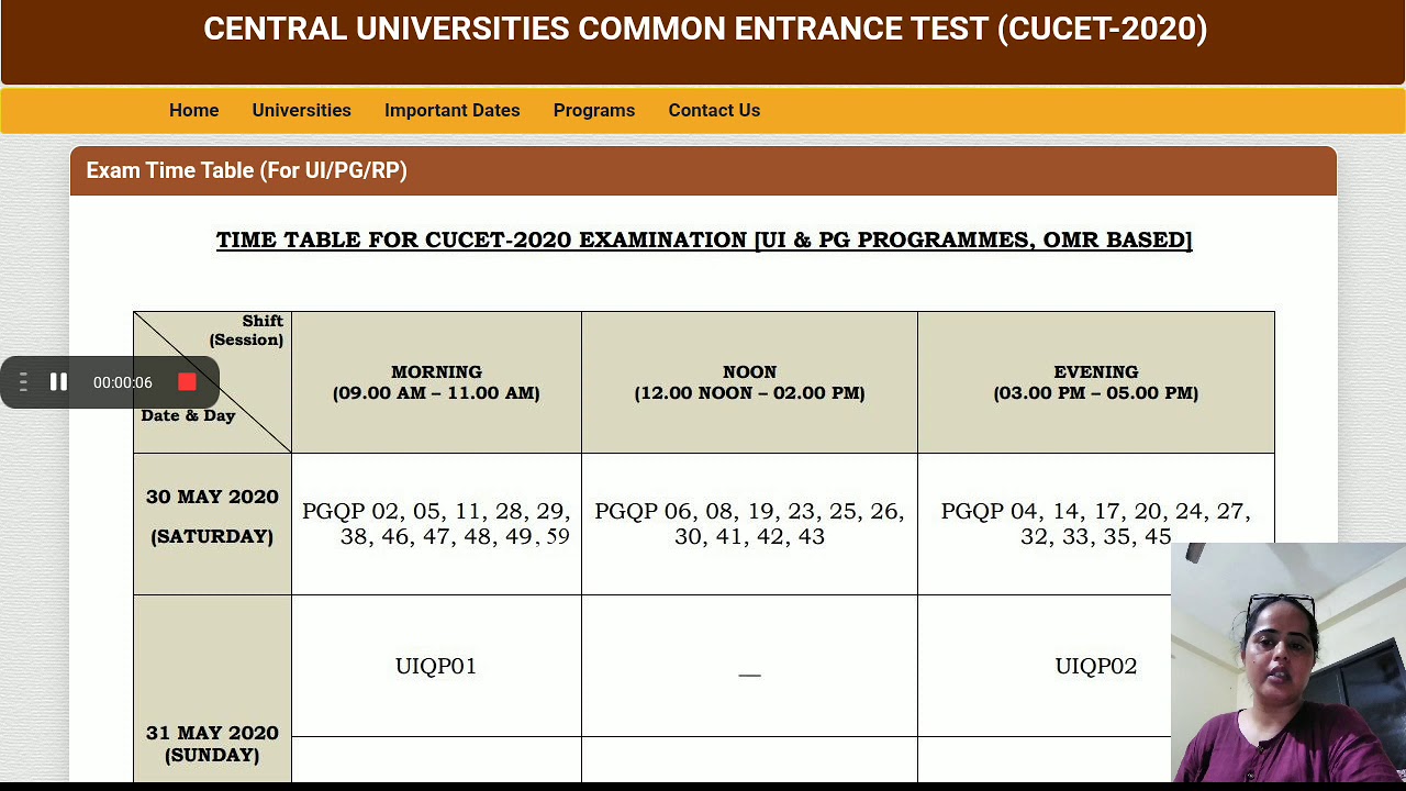 phd entrance exam central university