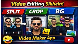 Video Editing Tutorial | Split Crop Background in Video Maker App | Easy pashto 