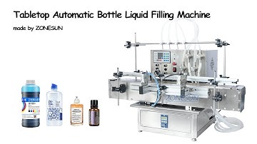ZONESUN ZS-DTMP4Y Automatic Desktop 4 Heads Soy Sauce Magnetic Pump Liquid Bottle Filling Machine