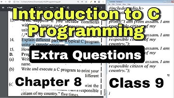 Introduction to C Programming - Extra Questions  - Chapter 8