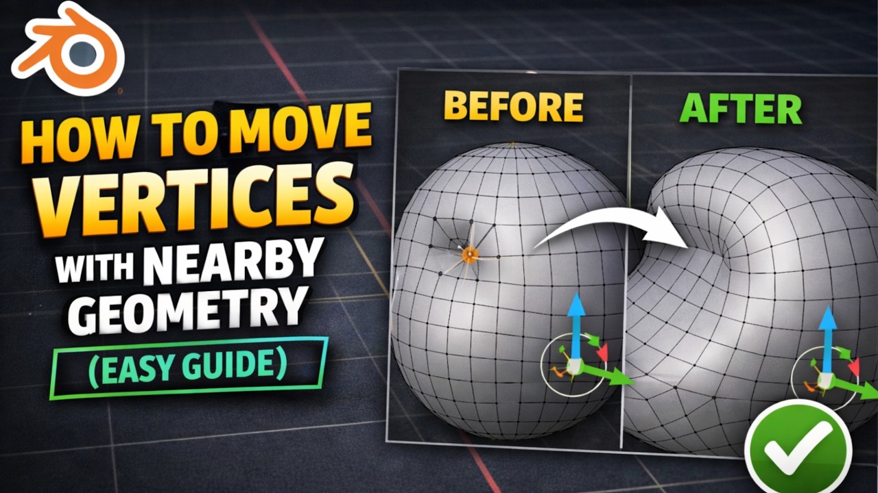How to Move Vertices with Nearby Geometry in Blender (Easy Guide) - YouTube