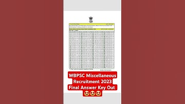 WBPSC Miscellaneous Recruitment 2023 Final Answer Key Out 🤩🤩🤩 || #wbpsc #miscellaneous #answerkeyout