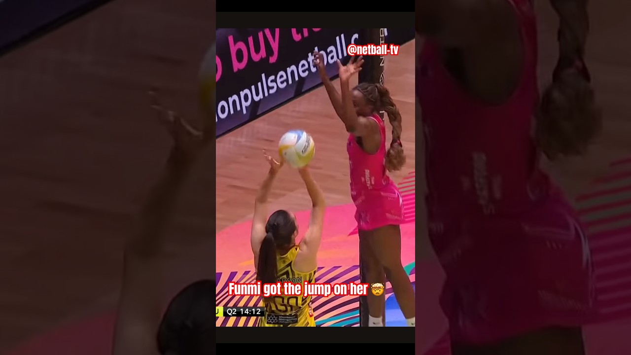 Superhuman netball skills: insane jump and intercept 🤯 