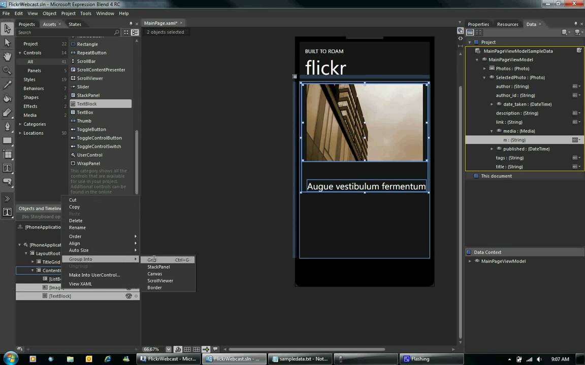 Build a Windows Phone 7 Flickr Viewer