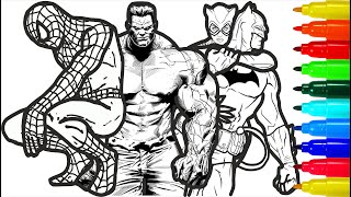Hulk Spiderman Ladybug Batman Coloring Pages