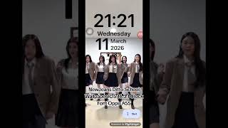 NewJeans Ditto School Wallpaper iOS 16.3.1 Clock Font Oppo A55