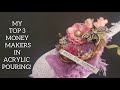 My top 3 money making items  how i price them acrylic pouring art