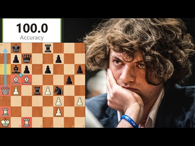 Hans Niemann plays a 56 move game with 98.8 accuracy and has 1h30