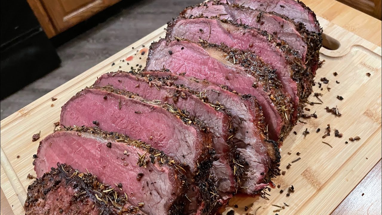 SMOKED NEW YORK STRIP ROAST!!!