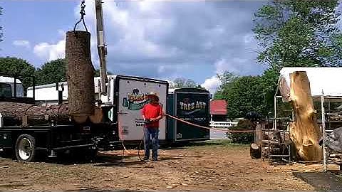 Unloading logs with my AutoCrane