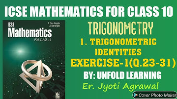 ICSE|Maths|Class10|Solutions|A Das Gupta|Trigonometry |1. Trigonometric Identities|Ex.1(Q.23-31)