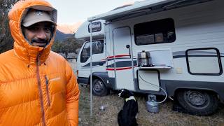 Freezing Cold River Camp in the 4x4 Camper Van