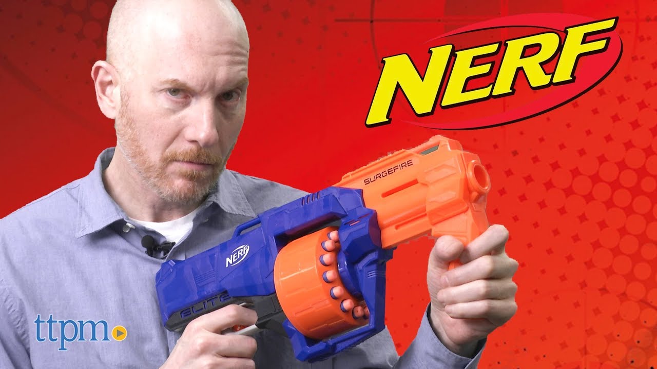 NEW Nerf N-Strike Elite Surgefire Blaster Gun with 45 Darts Rotating Drum Toy 