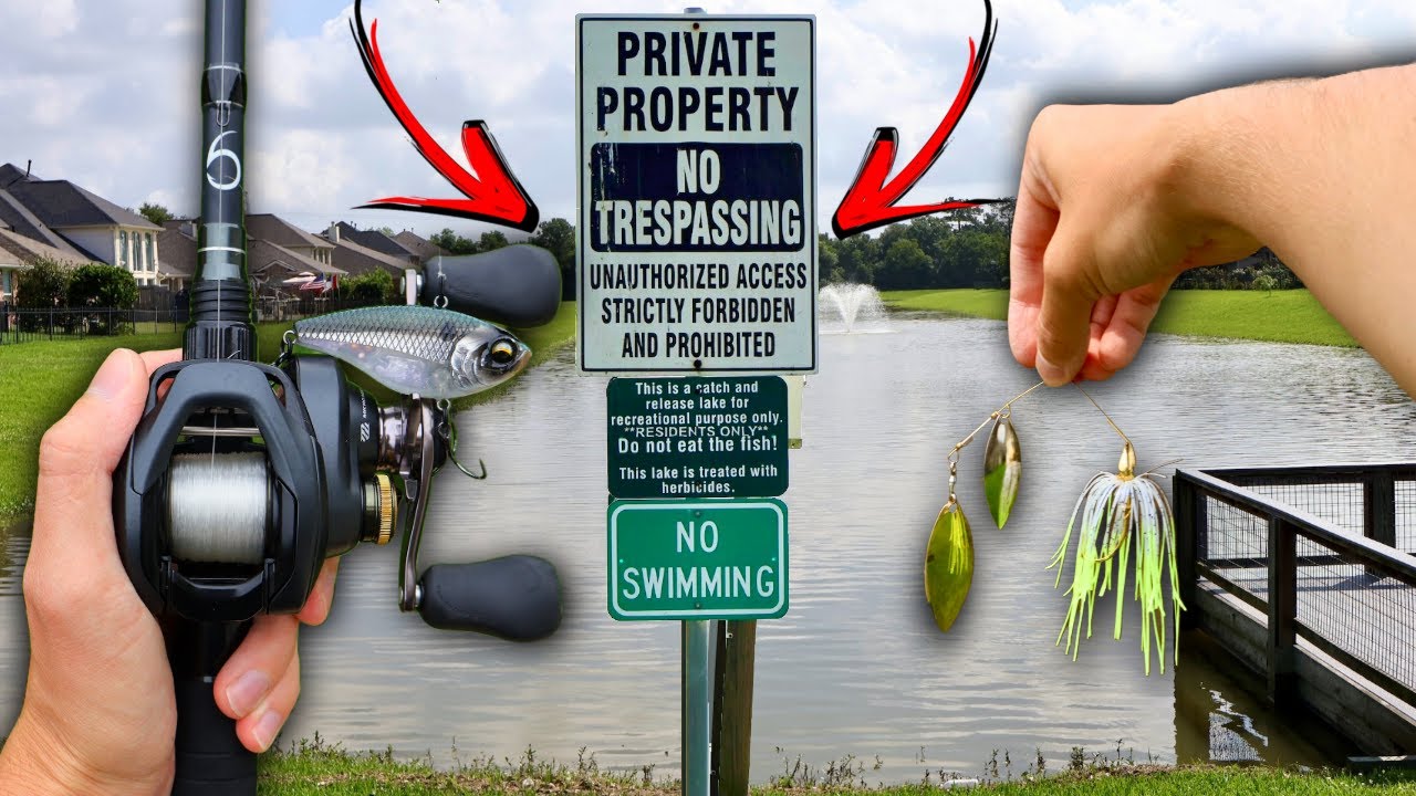 Fishing PRIVATE Neighborhood POND for BIG Bass!